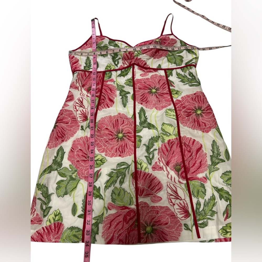 Adelyn Rae XL Fei Embroidered Floral Print V-Neck Sleeveless Sheath Mini Dress - Picture 10 of 11